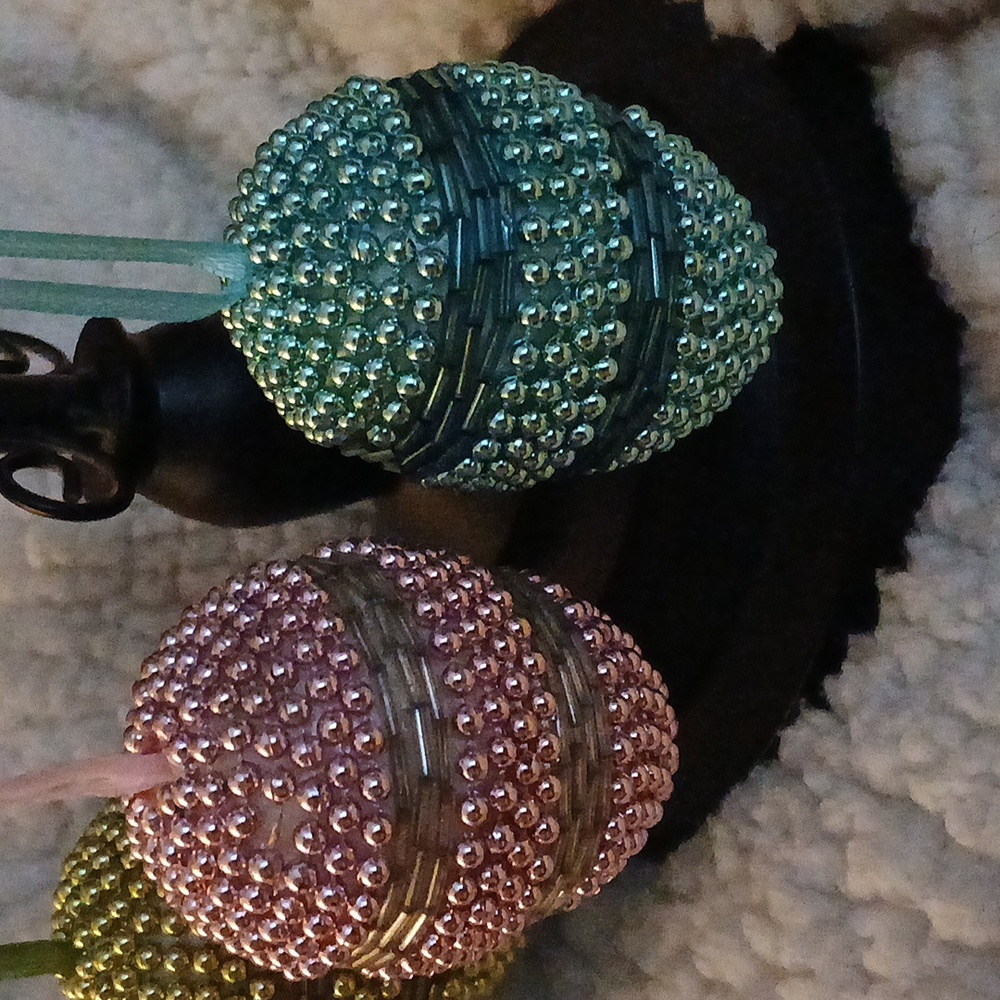 Easter beaded Eggs pink blue green